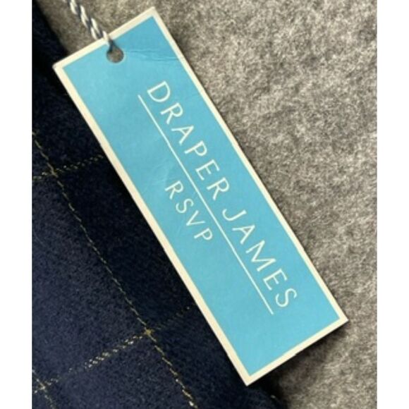 NWT DRAPER JAMES RSVP Dress Pants Women’s Size 10 Navy Blue Gold Plaid Straight - Picture 5 of 11